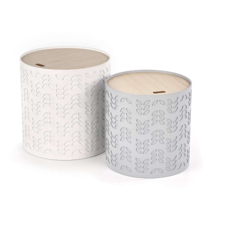 Alba set of two benches with a container white ash Halmar