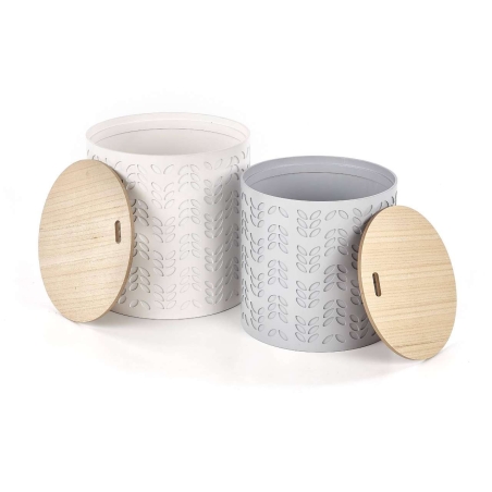 Alba set of two benches with a container white ash Halmar
