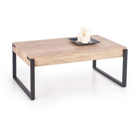 Capri bench san remo oak / black Halmar