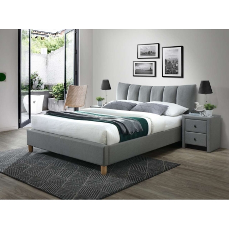 Sandy 2 bed 160 upholstered ash Halmar