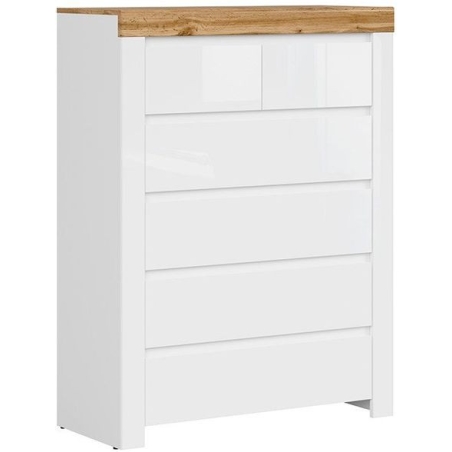 Holten chest of drawers KOM6S Black Red White