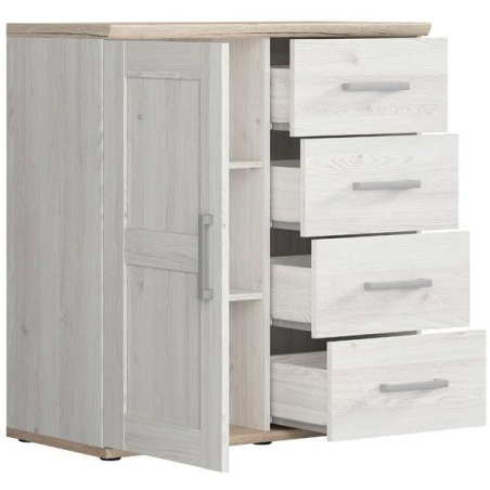 Romance chest of drawers KOM1D4S Black Red White