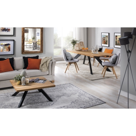 Levante table 200x100 solid oak black loft legs Remo