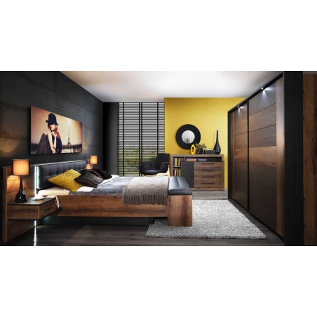 Bellevue Łóżko 160 + Szafki nocne BLQL161B Forte