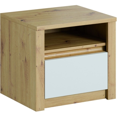 Bedside table SN Malta oak artisan/white matt Gała Meble