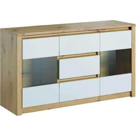 K2D Malta chest of drawers oak artisan/white matt Gała Meble