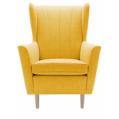 kolor - odcienie żółtego, Gala Tkaniny Gr.A - Solo 257, Gala kolorystyka nozek bez chrom - Buk natura