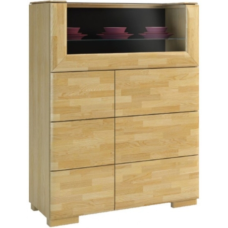 Rossano 2D bar cabinet with glass top Mebin