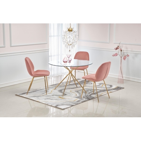K381 chair pink gold legs Halmar