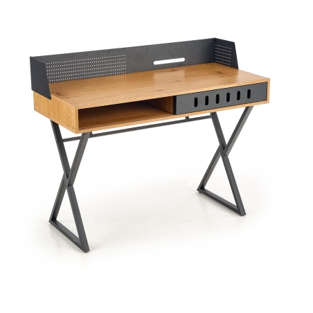 B43 desk golden oak black legs Halmar
