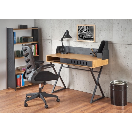 B43 desk golden oak black legs Halmar