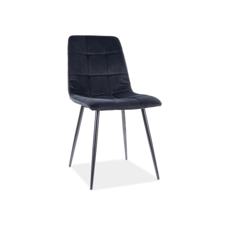 Mila Velvet Chair Black Frame/Black Bluvel 19 Signal