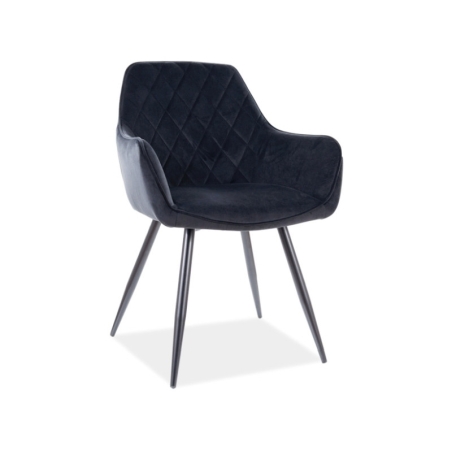 Linea Velvet chair Black Signal