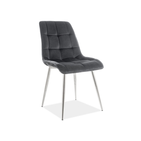 Chic Velvet Chair Chrome Frame Black Bluvel 19 Signal