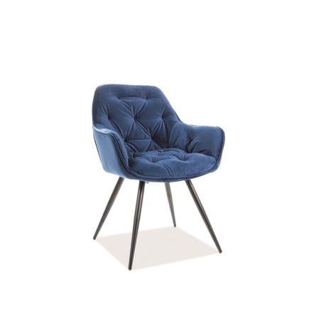 Cherry Velvet chair navy blue Bluvel 86 Signal