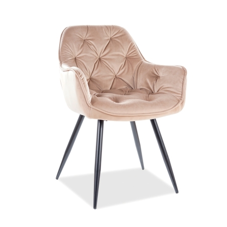 Cherry Velvet beige Bluvel 28 Signal chair
